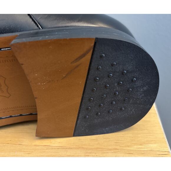 Near Mint. stacy adams hillman black bike toe slip on leather loafer 11W - Picture 11 of 12